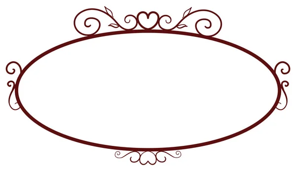 Marcos vintage redondos de color rojo oscuro, elementos de diseño. Boceto dibujado a mano. Frontera decorativa con corazón para San Valentín — Vector de stock