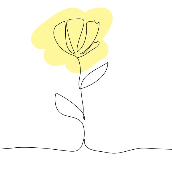 Floare de artă de linie vectorială. Minimalism, elegant — Vector de stoc