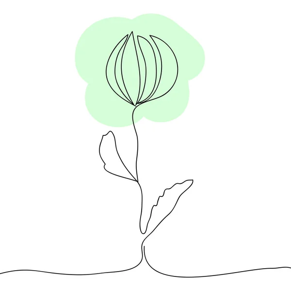 Vektorlinie Kunstblume. Minimalismus, elegant — Stockvektor