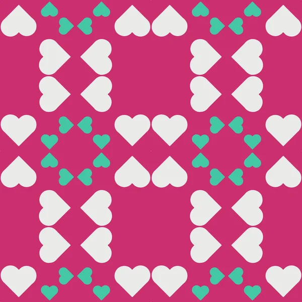 Folk Heart Repeat Pattern Naadloze Vector Print — Stockvector