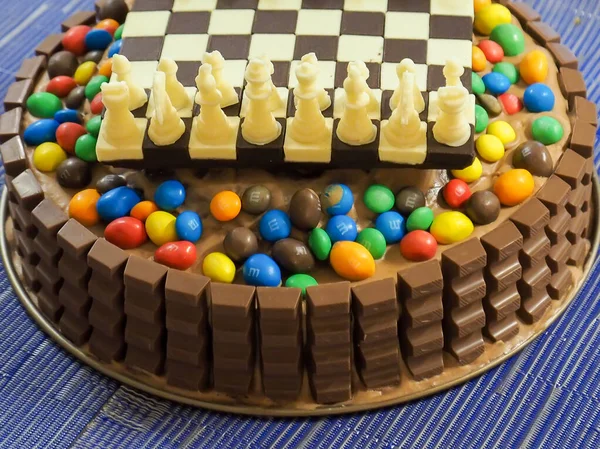 Olympus Digital Camera Chocolate Chess Cake Jelly Milk Chocolate Chess — Stock Photo, Image