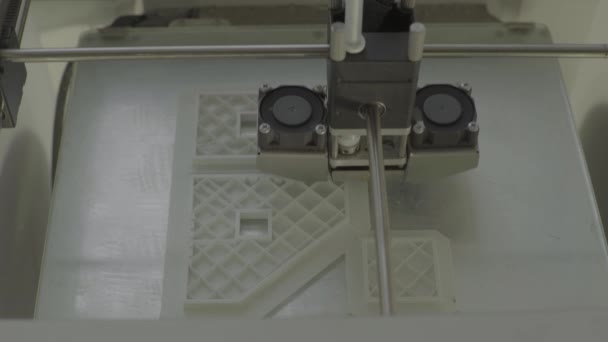 3D printer during printing close-up. — Stock Video