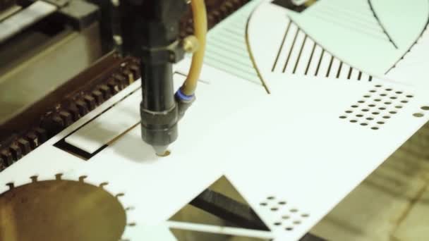 The work of the laser machine. Close-up. Technology. — Stock Video