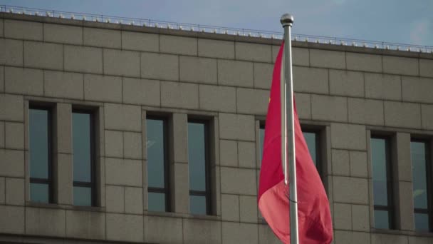 Red Chinese flag. Beijing. China. Asia — Stock Video