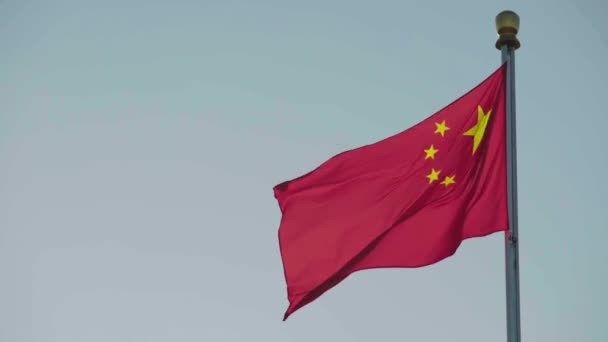 Red Chinese flag. Beijing. China. Asia — Stock Video