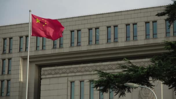 Bandera roja china. Beijing. De China. Países Bajos — Vídeo de stock