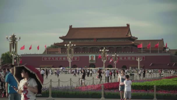 Het Tiananmen-plein. Peking. China. Azië — Stockvideo