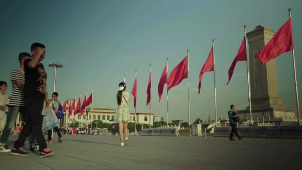Площадь Тяньаньмэнь. Пекин. Китай. Азия — стоковое видео