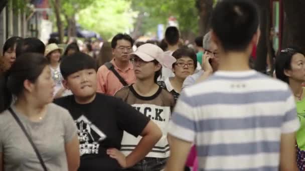 Een menigte mensen in de straten van de stad. Peking. China. Azië — Stockvideo
