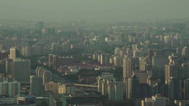Yüksek bir yerden şehrin manzarası. Manzara. Pekin 'de. Çin. Asya