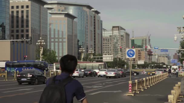 Street in the city center. Beijing. China. Asia — Stock Video