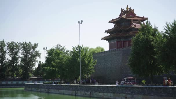 ПЕКИН, Китай - 3 СЕНТЯБРЯ 2016 г. Китайская архитектура. Пекин. Китай. Азия — стоковое видео