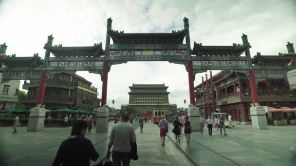 Bevásárlóutca, Dashilan. Peking. Kína. Ázsia — Stock videók