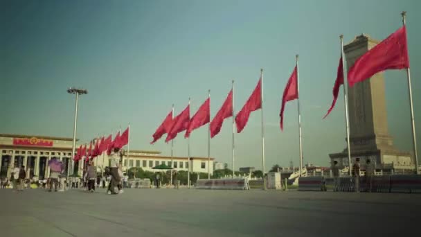 Ludzie na placu Tiananmen. Pekin. W Chinach. Azję. Czas upływa. — Wideo stockowe