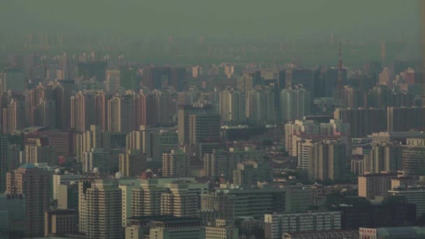 Vista de la ciudad desde una altura. Paisaje. Beijing. De China. Países Bajos — Vídeos de Stock