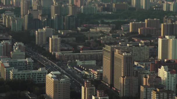 Vista de la ciudad desde una altura. Paisaje. Beijing. De China. Países Bajos — Vídeo de stock