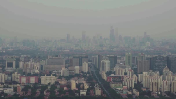 Vista de la ciudad desde una altura. Paisaje. Beijing. De China. Países Bajos — Vídeos de Stock