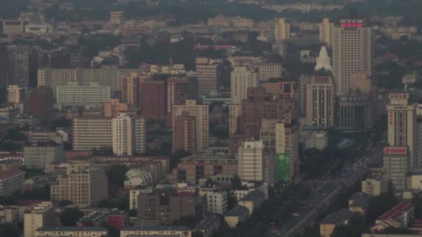 Vista de la ciudad desde una altura. Paisaje. Beijing. De China. Países Bajos — Vídeos de Stock