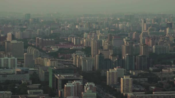 Blick auf die Stadt aus der Höhe. Landschaft. Peking. China. Asien — Stockvideo