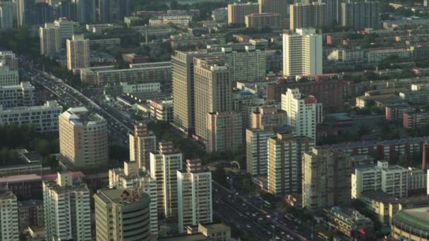 Vista de la ciudad desde una altura. Paisaje. Beijing. De China. Países Bajos — Vídeos de Stock