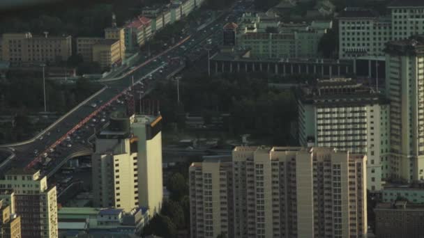 Vista de la ciudad desde una altura. Paisaje. Beijing. De China. Países Bajos — Vídeos de Stock