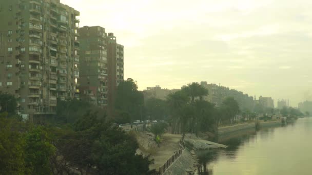 El río Nilo al amanecer. El Cairo. Egipto . — Vídeo de stock