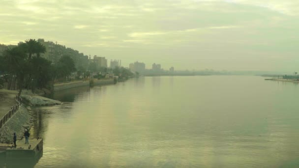 The Nile River at dawn. Cairo. Egypt. — Stock Video