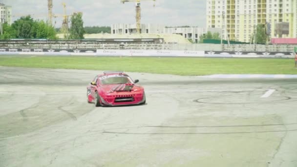 Auto sport. Een race. Langzame beweging. Kiev. Oekraïne — Stockvideo