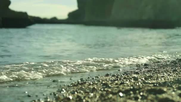 Close-up of sea shore on the beach. Sharm el Sheikh. Egypt. — Stockvideo