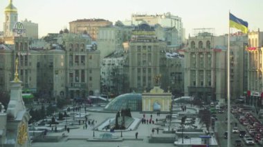 Bağımsızlık Meydanı. Meydan. Kyiv. Ukrayna. Kış