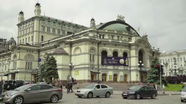 Nationaloper der Ukraine. kyiv. Zeitraffer — Stockvideo