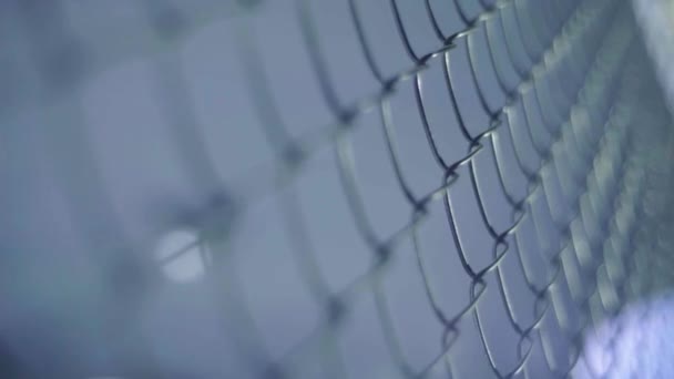 Iron mesh cage MMA. Close-up. — Stock Video