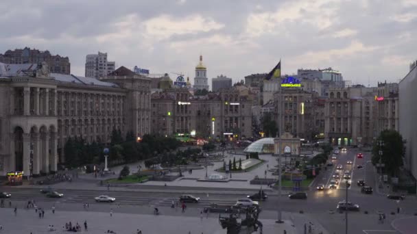 独立广场 迈丹 Kyiv 。 乌克兰。 时间流逝 — 图库视频影像