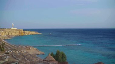 Deniz kenarındaki peyzaj kasabası. Sharm-el-Sheikh. Mısır.