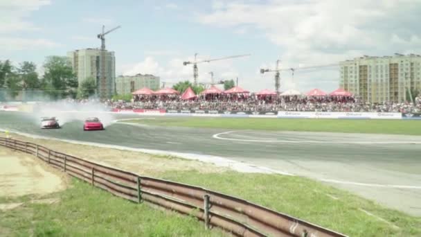Car sport. Race. Slow motion. Kyiv. Ukraine — Stock Video