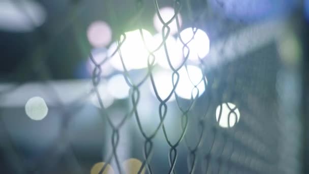 Iron mesh cage MMA. Close-up. — Stock Video