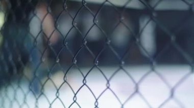 Demir kafes anne. Yakın plan..