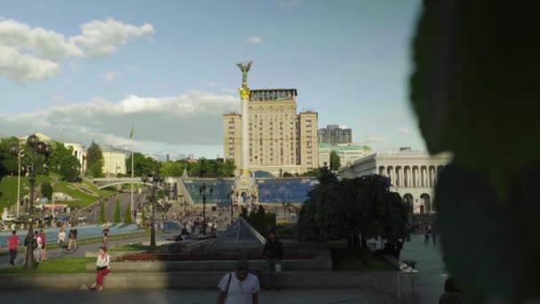 Praça da Independência. Maidan. Kiev. Ucrânia — Vídeo de Stock