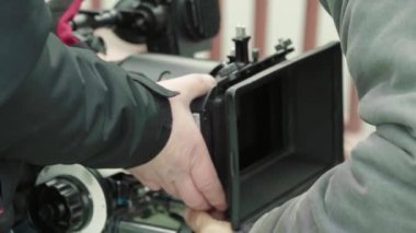 Çekim sırasında kamera. Film yapımcılığı. Çekim. Film yapımcılığı.