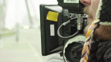 Çekim sırasında kamera. Film yapımcılığı. Çekim. Film yapımcılığı.