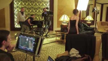 Çekim sırasında film ekibi. Film yapımcılığı. Çekim. Film yapımcılığı
