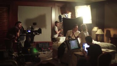 Çekim sırasında film ekibi. Film yapımcılığı. Çekim. Film yapımcılığı