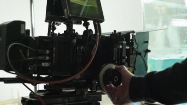 Çekim sırasında kamera. Film yapımcılığı. Çekim. Film yapımcılığı.