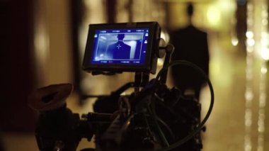 Çekim sırasında kamera. Film yapımcılığı. Çekim. Film yapımcılığı.