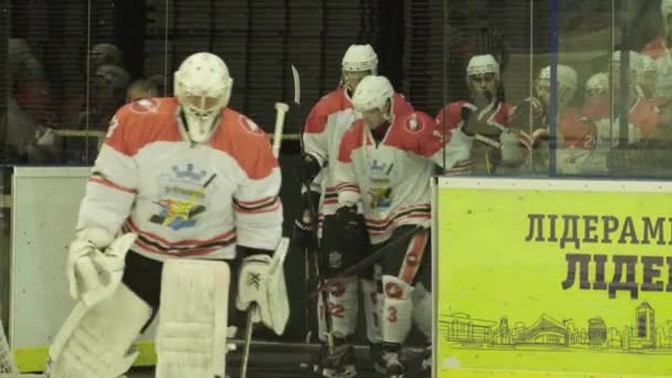 Partita di hockey nell'arena di ghiaccio. Kiev. Ucraina. — Video Stock