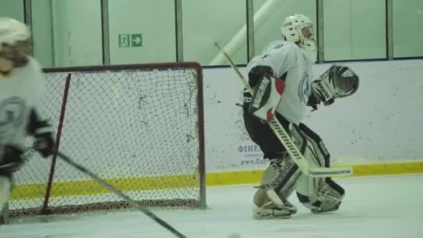 Partita di hockey nell'arena di ghiaccio. Kiev. Ucraina. — Video Stock