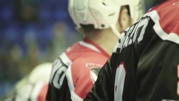 Partita di hockey. Giocatori di hockey durante il gioco — Video Stock