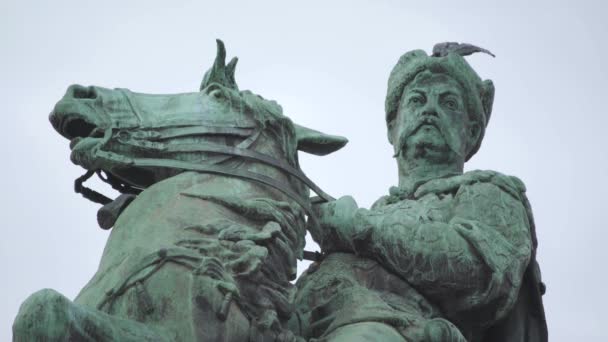 Monumento a Bogdan Khmelnitsky. Kiev. Ucrania — Vídeos de Stock