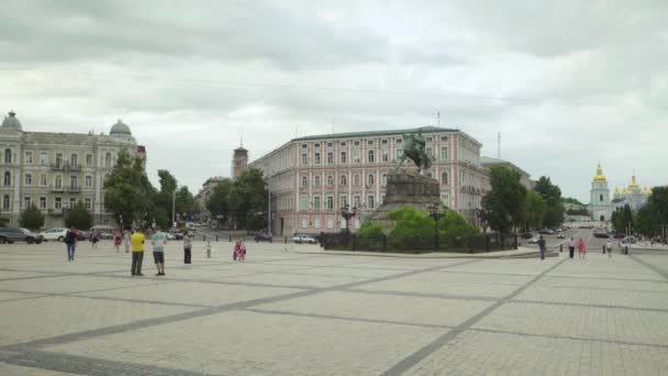 Pomnik Bogdana Chmielnickiego. Kijów. Ukraina — Wideo stockowe