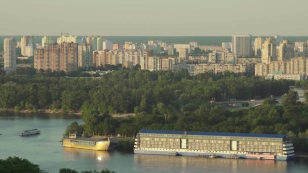 Dnipro River in Kyiv. Ukraine — стокове відео